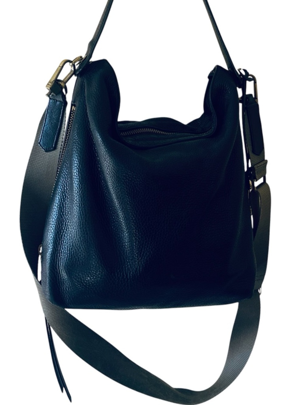 👜Fossil Maya Hobo - MINT Exterior! Pebbled Black Leather ,Deal